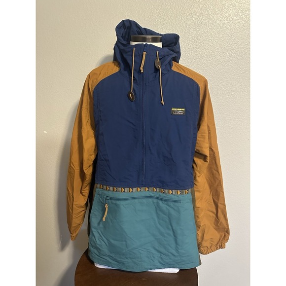 L.L. Bean Other - L.L.Bean Men's 3X Mountain Classic Anorak Multi-Color Block Hooded Windbreaker